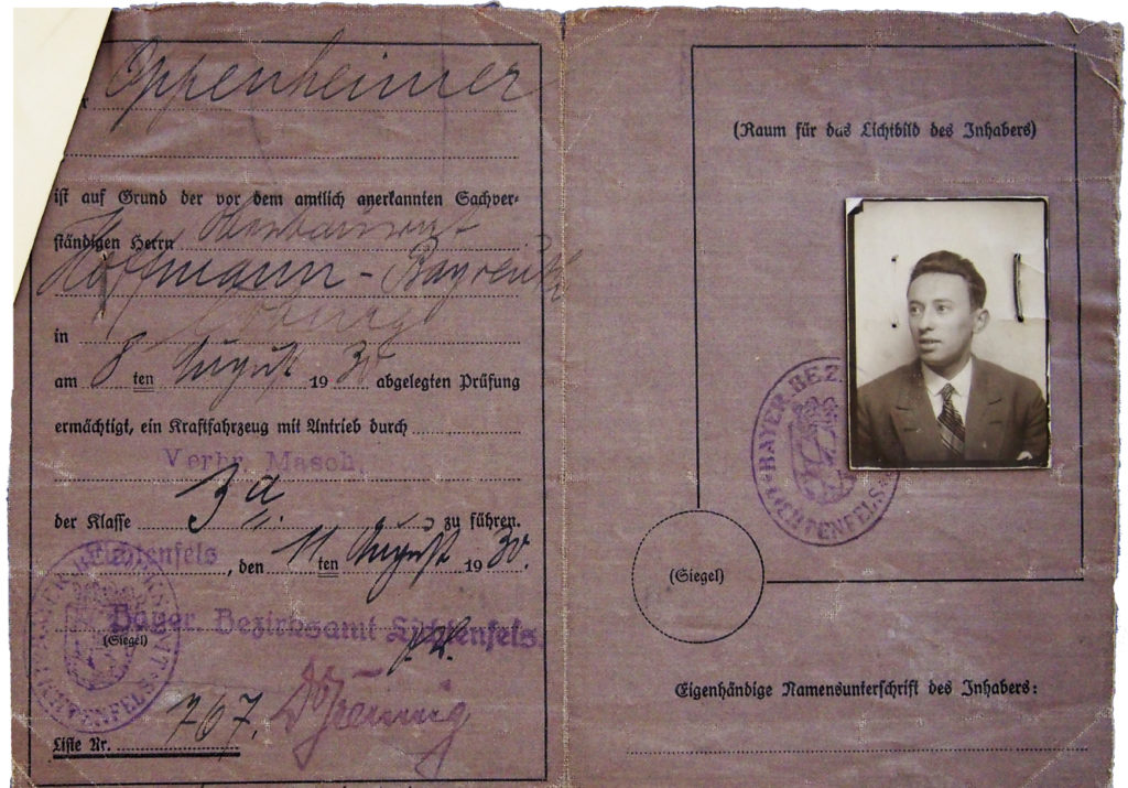 Führerschein von Alfred Oppenheimer
